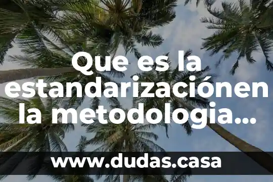 Que es la estandarizaciónen la metodologia dela investigacion