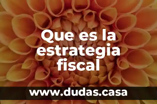 Que es la estrategia fiscal