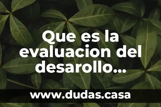 Que es la evaluacion del desarollo infantil eddie