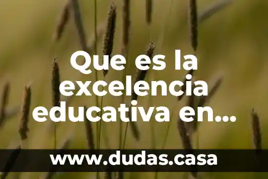 Que es la excelencia educativa en mexico