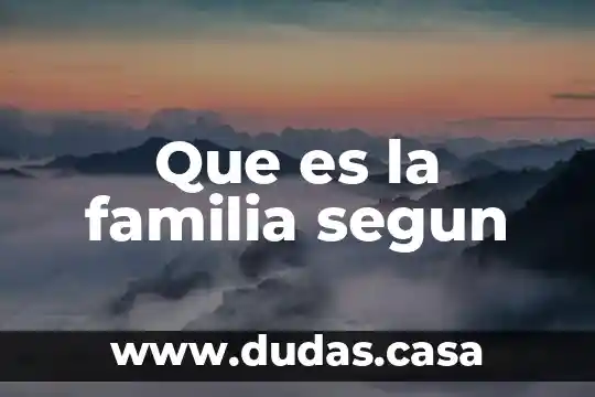 Que es la familia segun