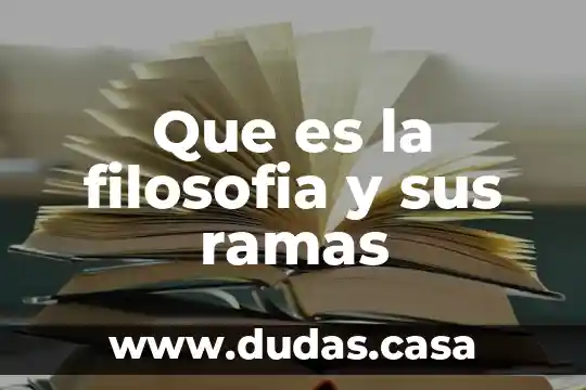 Que es la filosofia y sus ramas