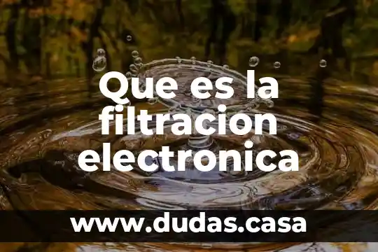 Que es la filtracion electronica
