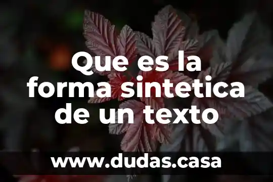 Que es la forma sintetica de un texto