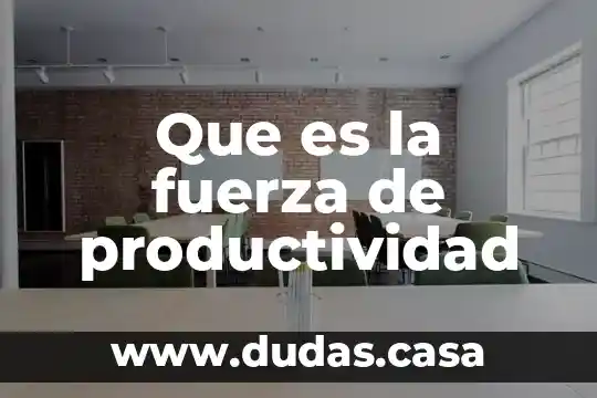 Que es la fuerza de productividad