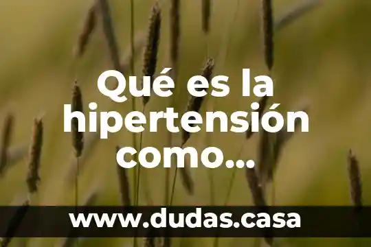 Qué es la hipertensión como problema