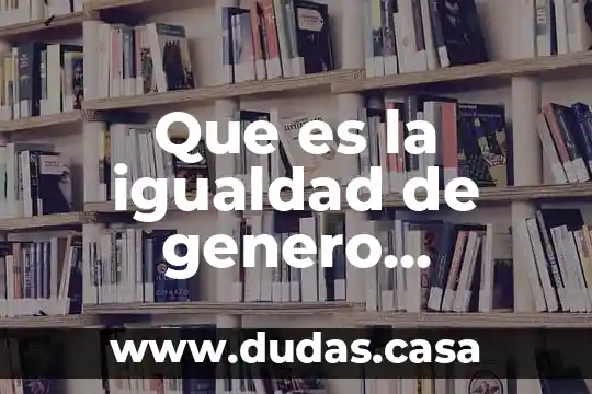 Que es la igualdad de genero definicion
