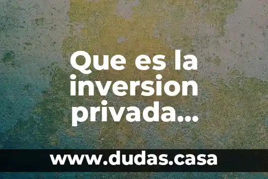 Que es la inversion privada ejemplos