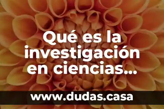 Qué es la investigación en ciencias naturales químicas