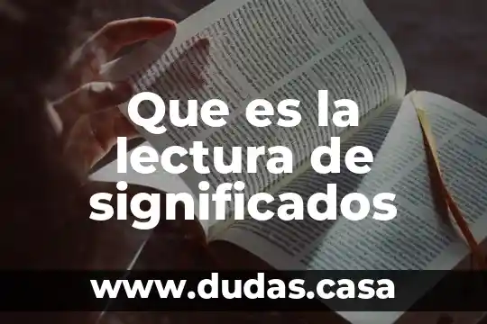 Que es la lectura de significados