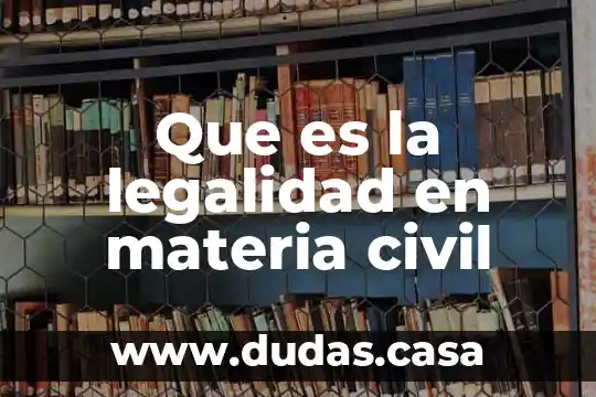 Que es la legalidad en materia civil