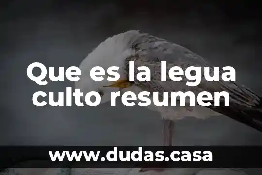 Que es la legua culto resumen