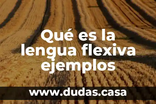 Qué es la lengua flexiva ejemplos
