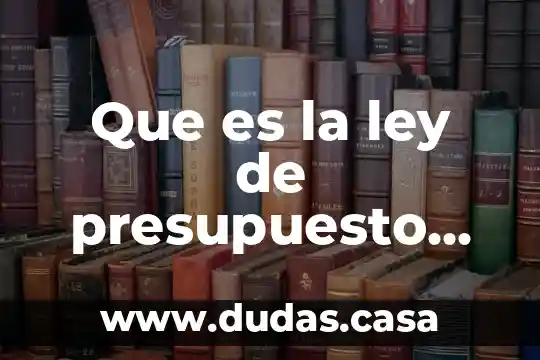 Que es la ley de presupuesto argentina