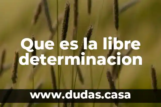 Que es la libre determinacion