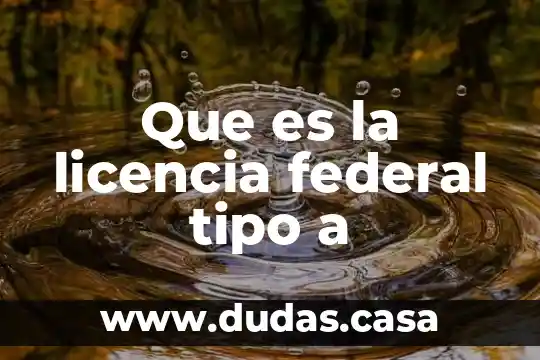 Que es la licencia federal tipo a