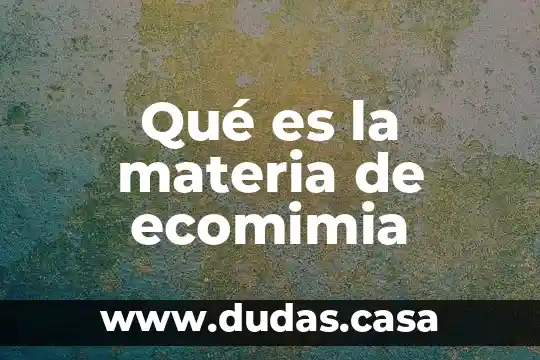 Qué es la materia de ecomimia