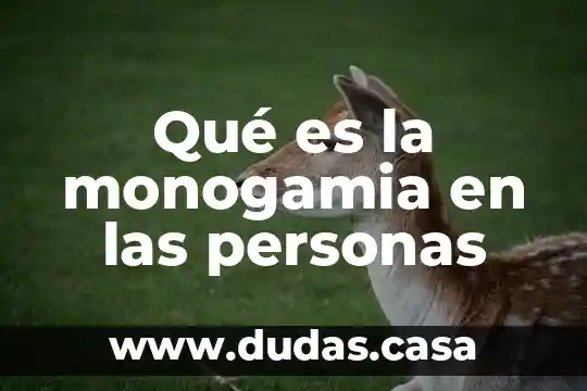 Qué es la monogamia en las personas