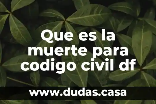 Que es la muerte para codigo civil df