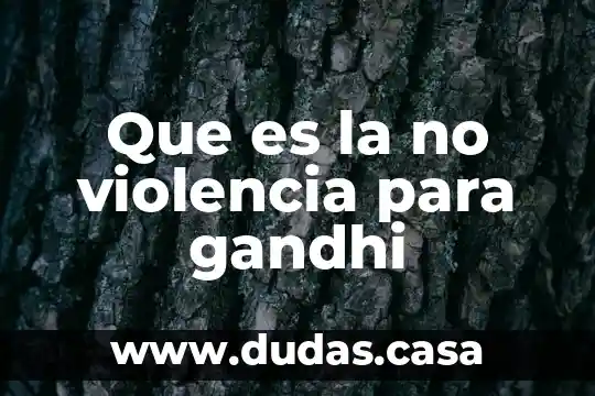 Que es la no violencia para gandhi