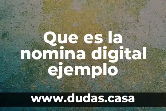 Que es la nomina digital ejemplo