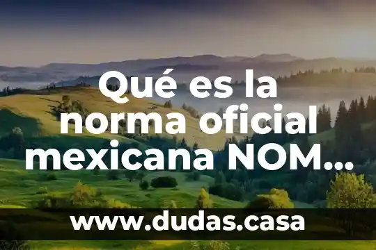 Qué es la norma oficial mexicana NOM en la metodología