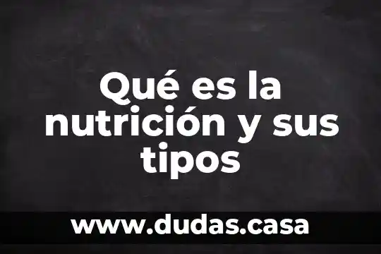 Qué es la nutrición y sus tipos