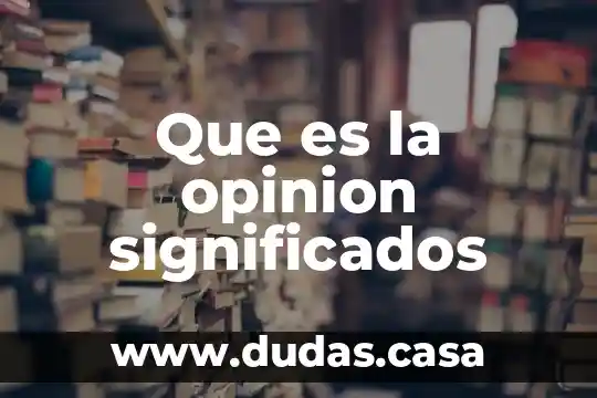 Que es la opinion significados