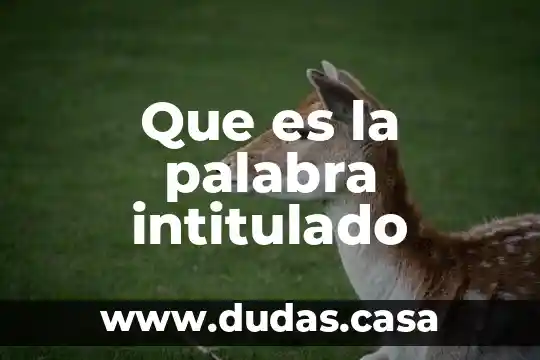 Que es la palabra intitulado