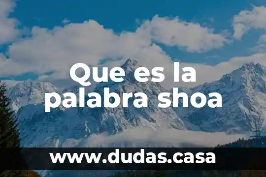 Que es la palabra shoa