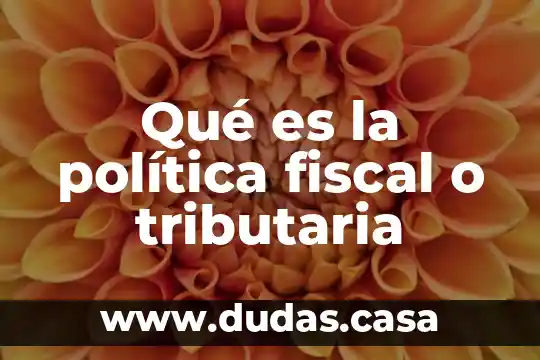 Qué es la política fiscal o tributaria