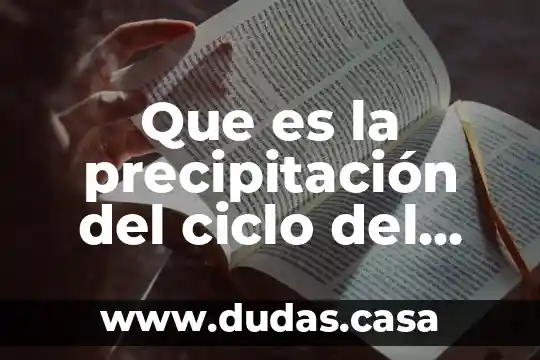 Que es la precipitación del ciclo del agua