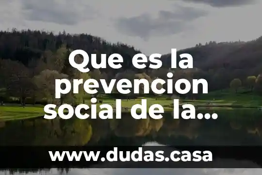 Que es la prevencion social de la violencia y delincuencia