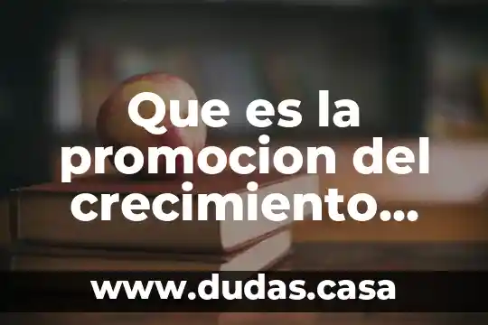 Que es la promocion del crecimiento economico