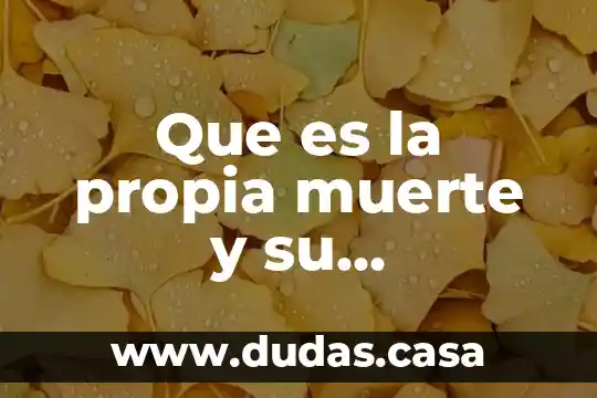 Que es la propia muerte y su significado moral