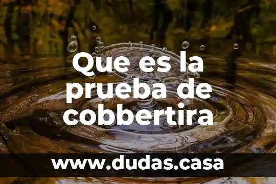Que es la prueba de cobbertira