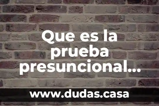 Que es la prueba presuncional en materia civil