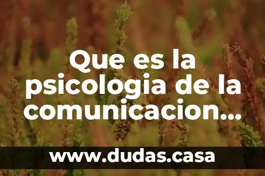 Que es la psicologia de la comunicacion concepto