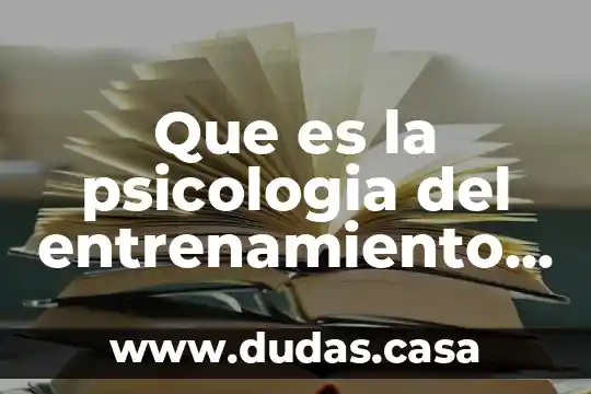 Que es la psicologia del entrenamiento deportivo