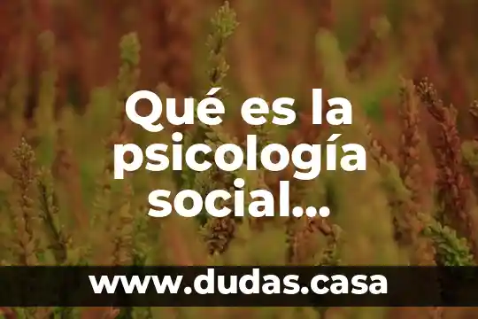 Qué es la psicología social adolescencia