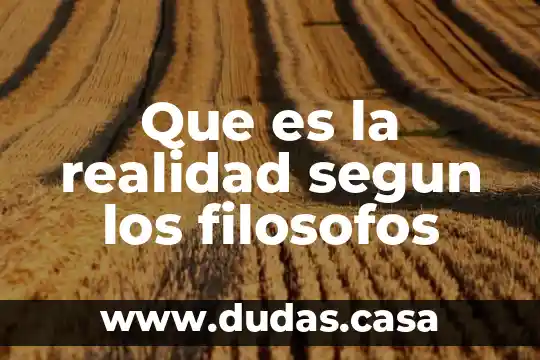 Que es la realidad segun los filosofos