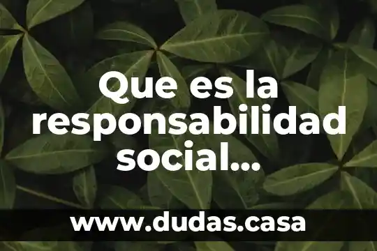 Que es la responsabilidad social empresarial segun kliksberg