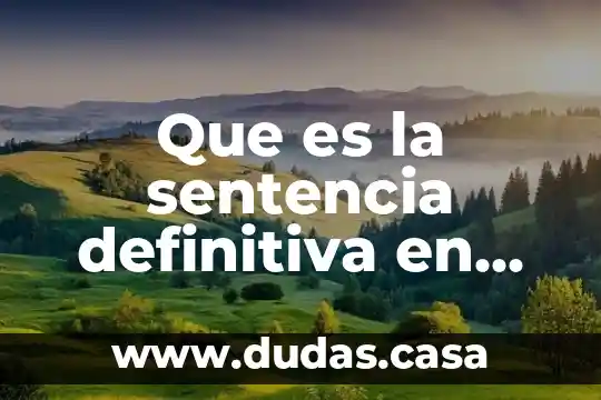 Que es la sentencia definitiva en materia civil