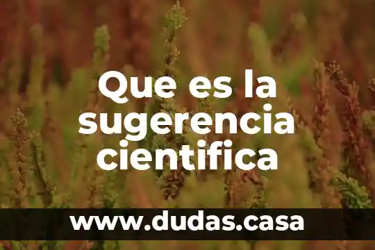 Que es la sugerencia cientifica