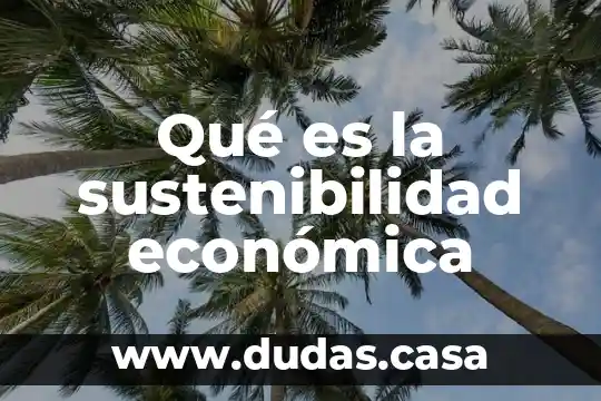 Qué es la sustenibilidad económica