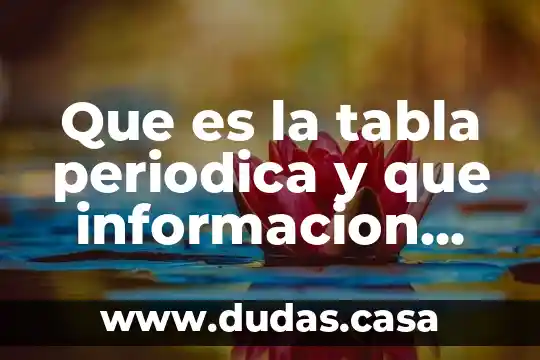 Que es la tabla periodica y que informacion nos ofrece