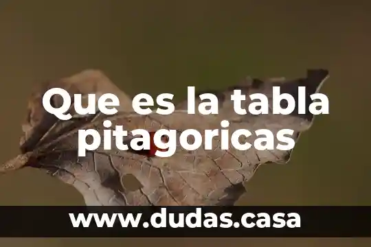 Que es la tabla pitagoricas