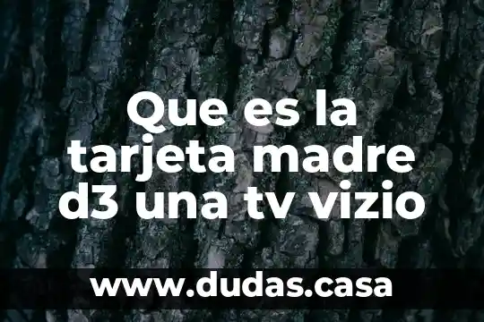Que es la tarjeta madre d3 una tv vizio