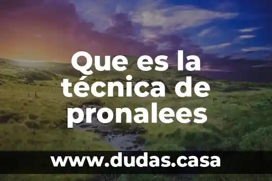 Que es la técnica de pronalees