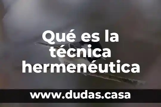 Qué es la técnica hermenéutica